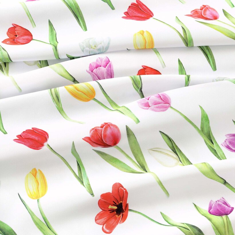 Teflonstoff für Tischdecken - Bunte Tulpen