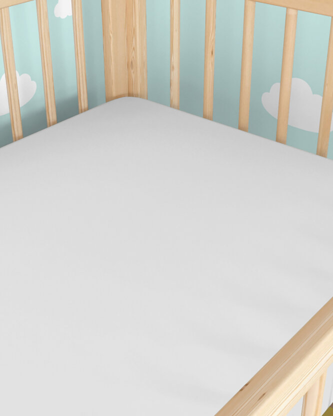 Spannbetttuch aus Baumwolle für Babybetten - hellgrau