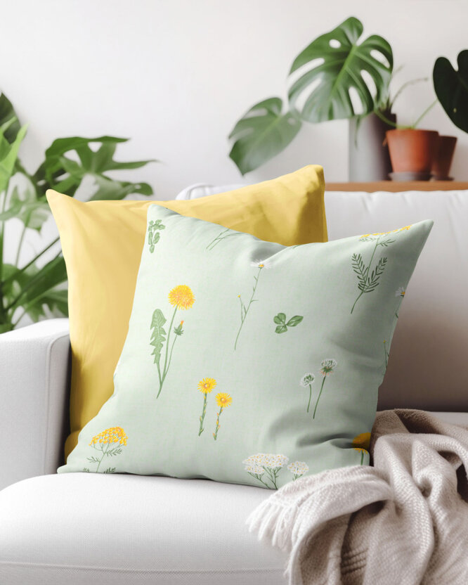 Kissenbezug aus Baumwolle - Grüne Wiese