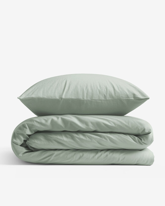 Bettwäsche aus Baumwolle - Salbeigrün