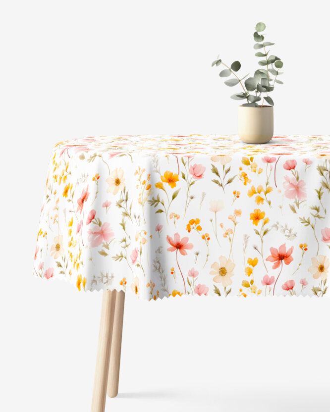 Ovale Tischdecke Teflon - Blumenparadies