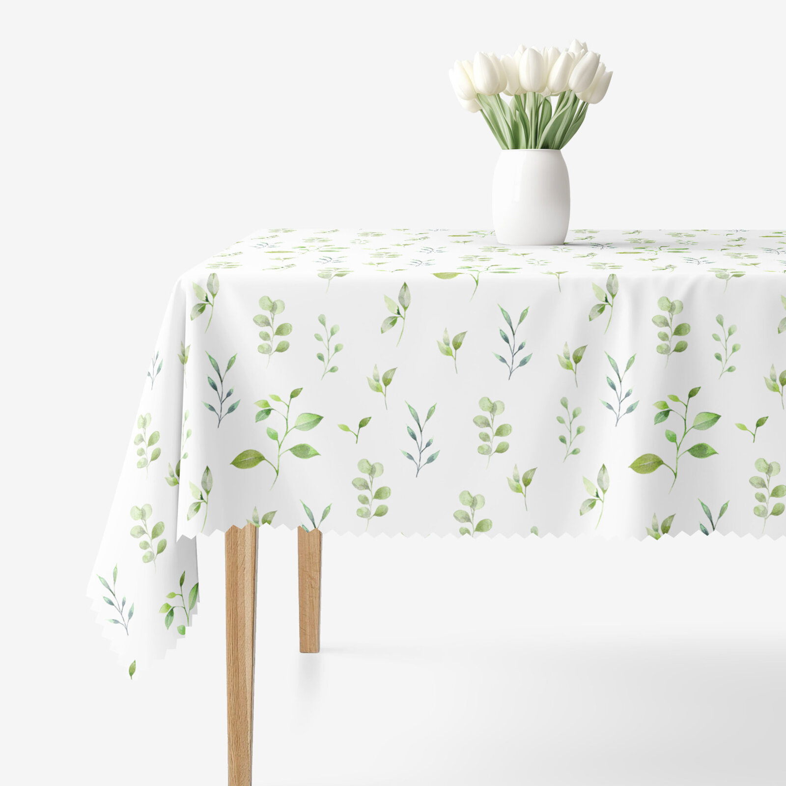 Eckige Tischdecke Teflon - Eukalyptusblätter