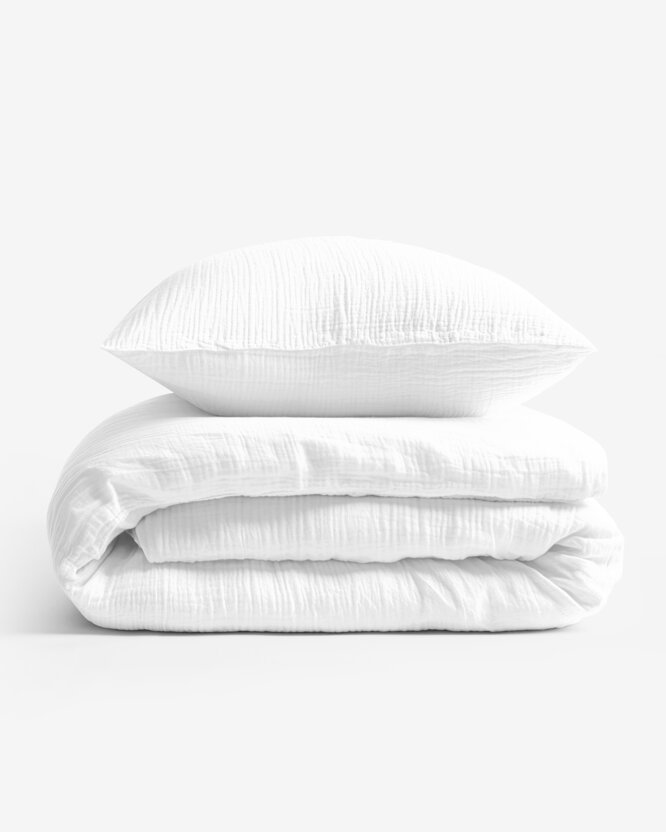 Musselin-Bettwäsche – weiß