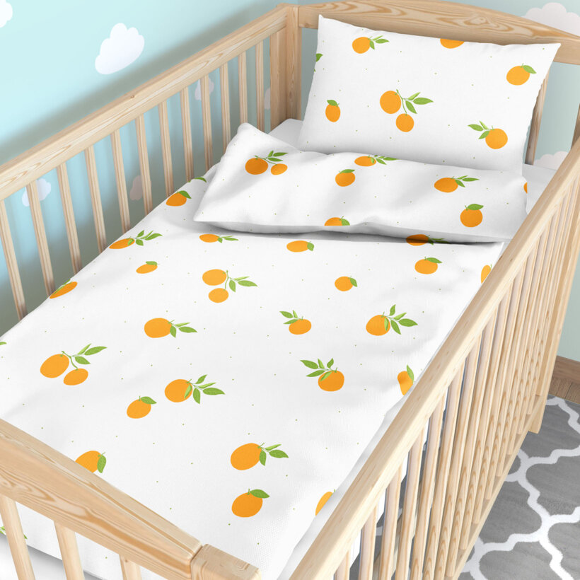 Bettwäsche für Babybetten aus Baumwolle - Orangen