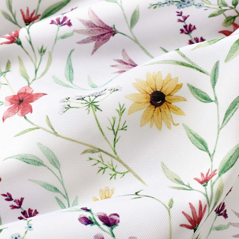 Eckige Tischdecke Teflon - bunte Frühlingsblumen