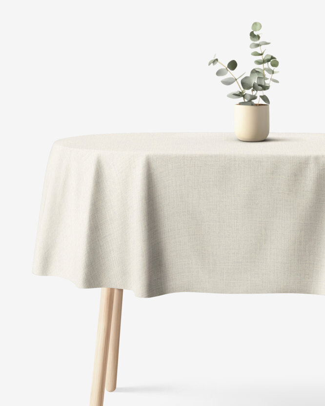 Ovale Tischdecke aus 100% Baumwolle - naturfarben, ungebleicht