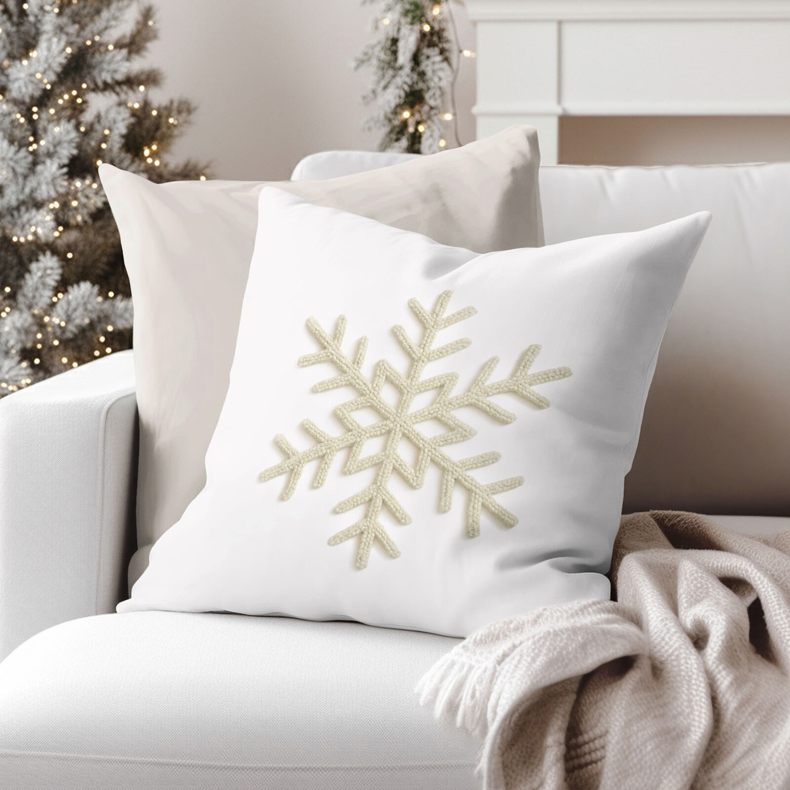 Dekorativer Kissenbezug - Schneeflocke