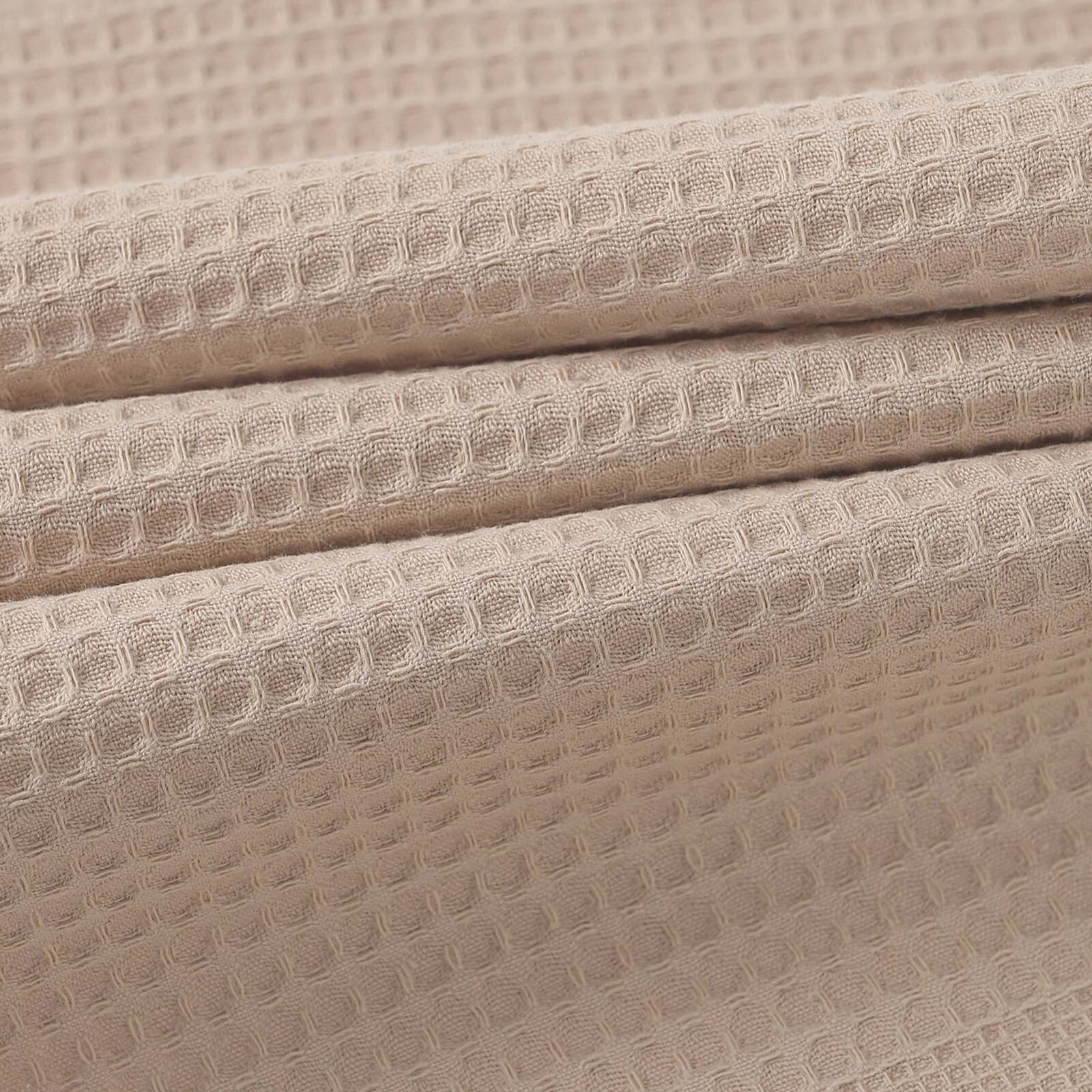 Waffel-Geschirrtuch mit Stickerei - Kaffee auf Braun