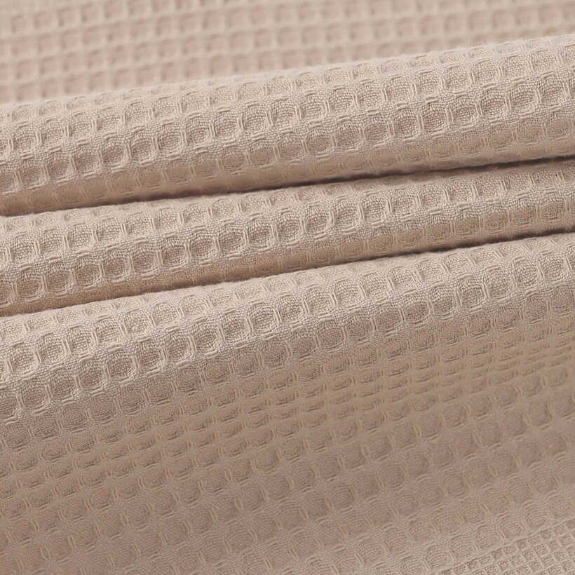 Waffel-Geschirrtuch mit Stickerei - Kaffee auf Braun