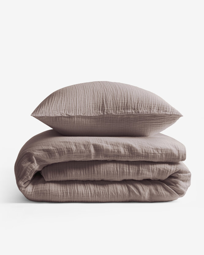 Musselin-Bettwäsche – kaffeebraun