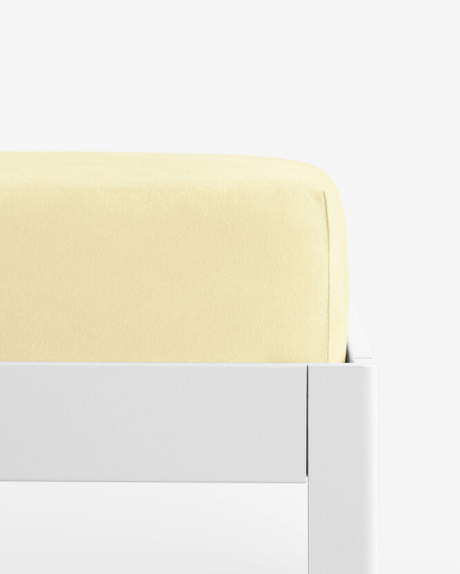 Bettlaken Jersey mit Gummiband  - Bananenfarbe