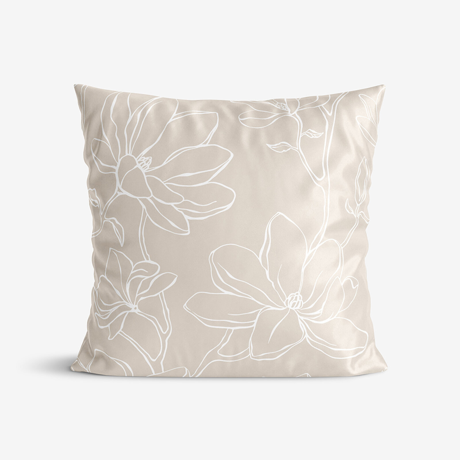 Kissenbezug aus Baumwolle-Satin - Lilien auf Latte
