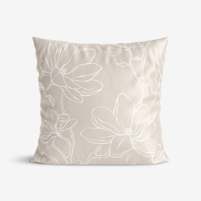 Kissenbezug aus Baumwolle-Satin - Lilien auf Latte