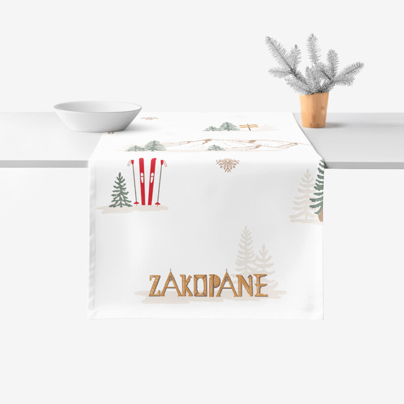 Weihnachtlicher Tischläufer aus 100% Baumwolle - Zakopane