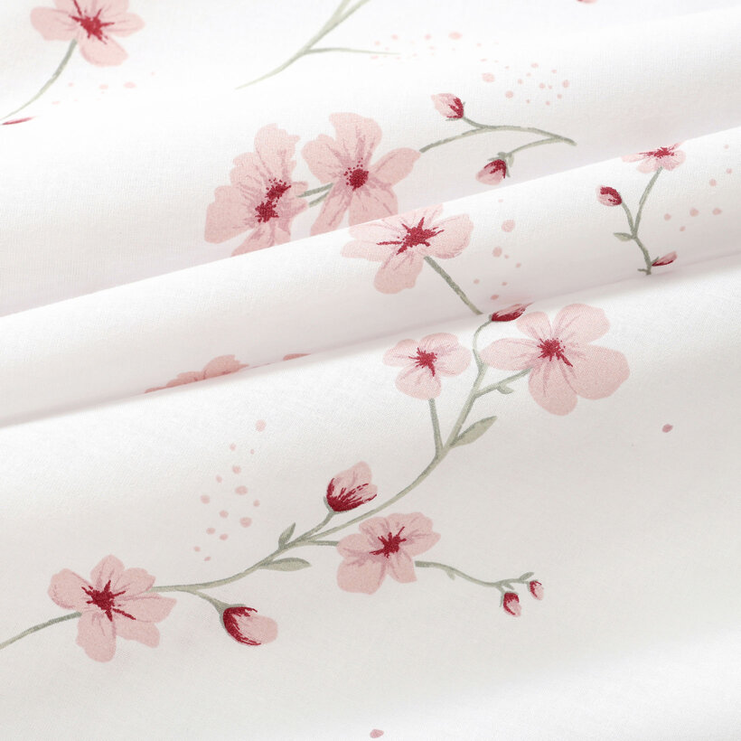 Eckige Tischdecke 100% Baumwolle - Blühende Sakura-Kirschbäume