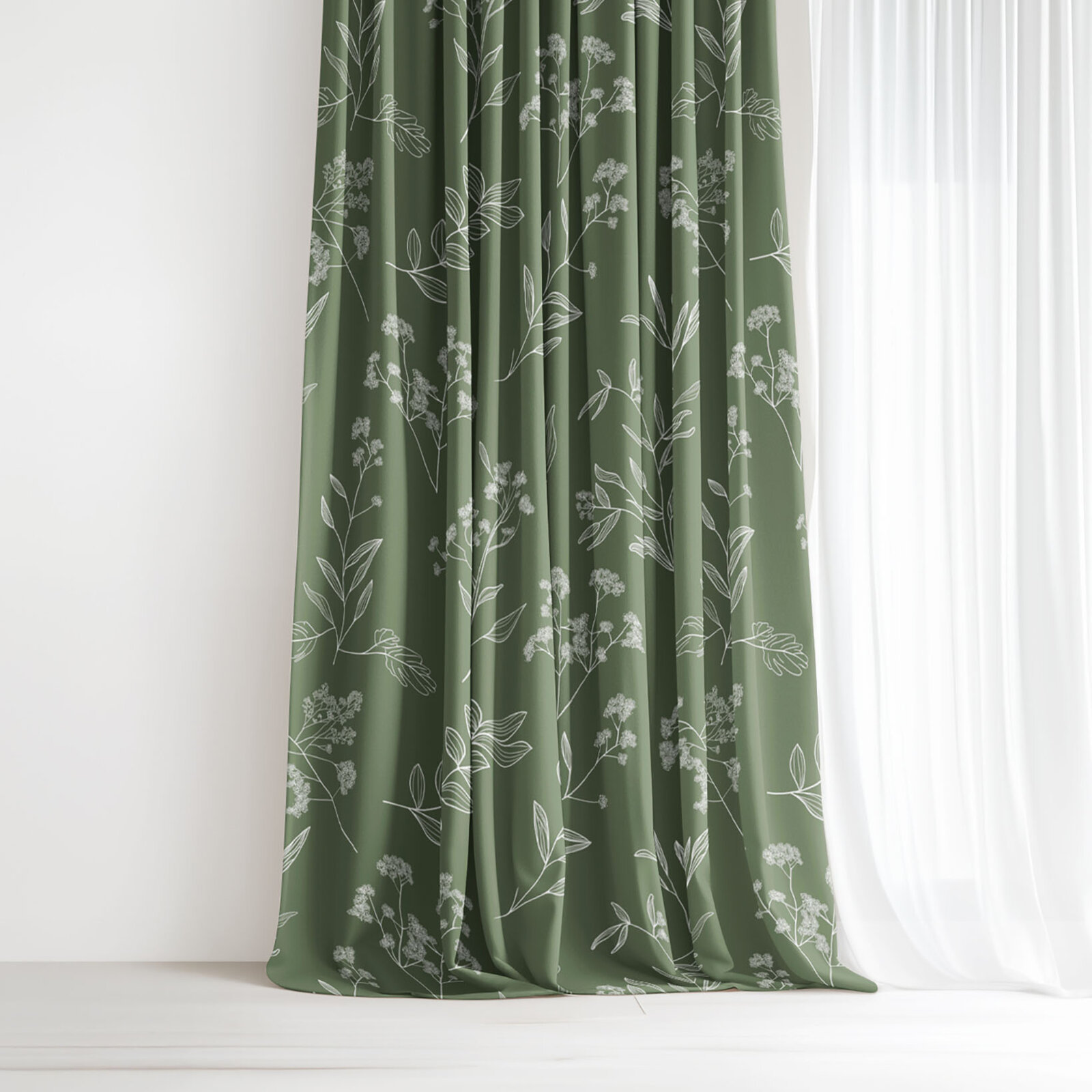 Vorhang aus Baumwolle - Kräuterblätter