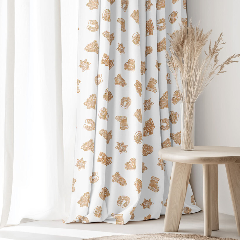 Weihnachtlicher Dekorativer Vorhang – Lebkuchen
