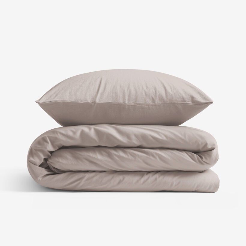 Bettwäsche aus Baumwolle - graubraun