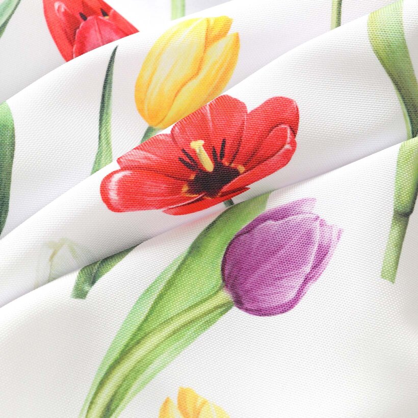 Runde Tischdecke Teflon - Bunte Tulpen