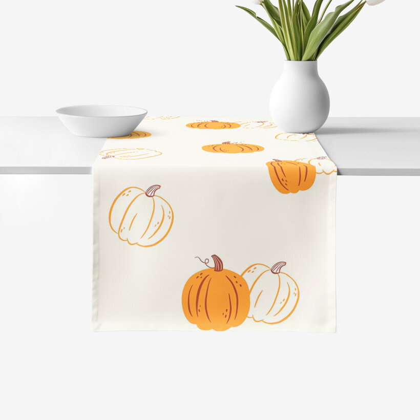 Tischläufer aus 100% Baumwolle - Herbstkürbis