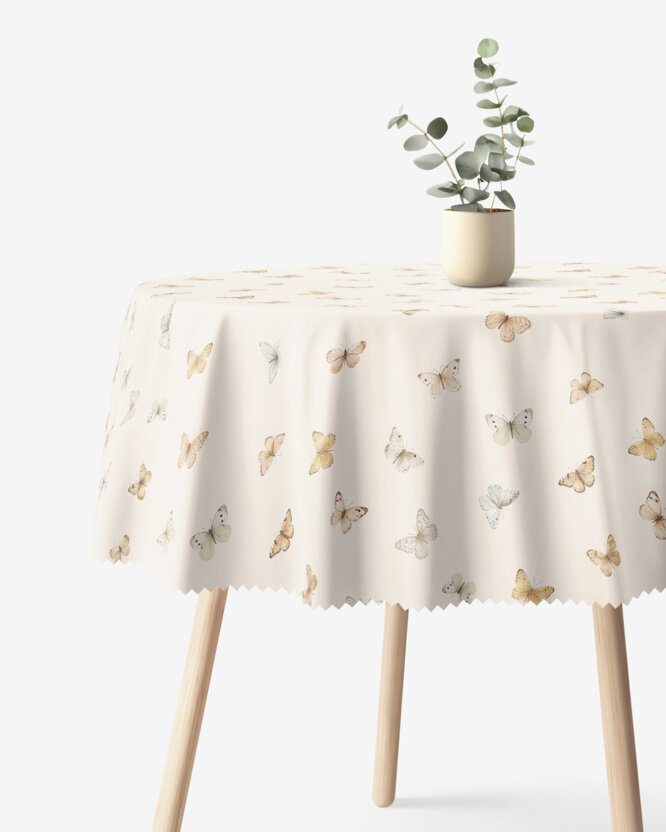 Runde Tischdecke Teflon - Schmetterlinge