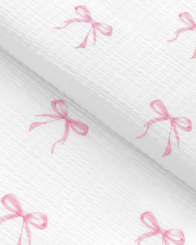 Seersucker - rosa Schleifen