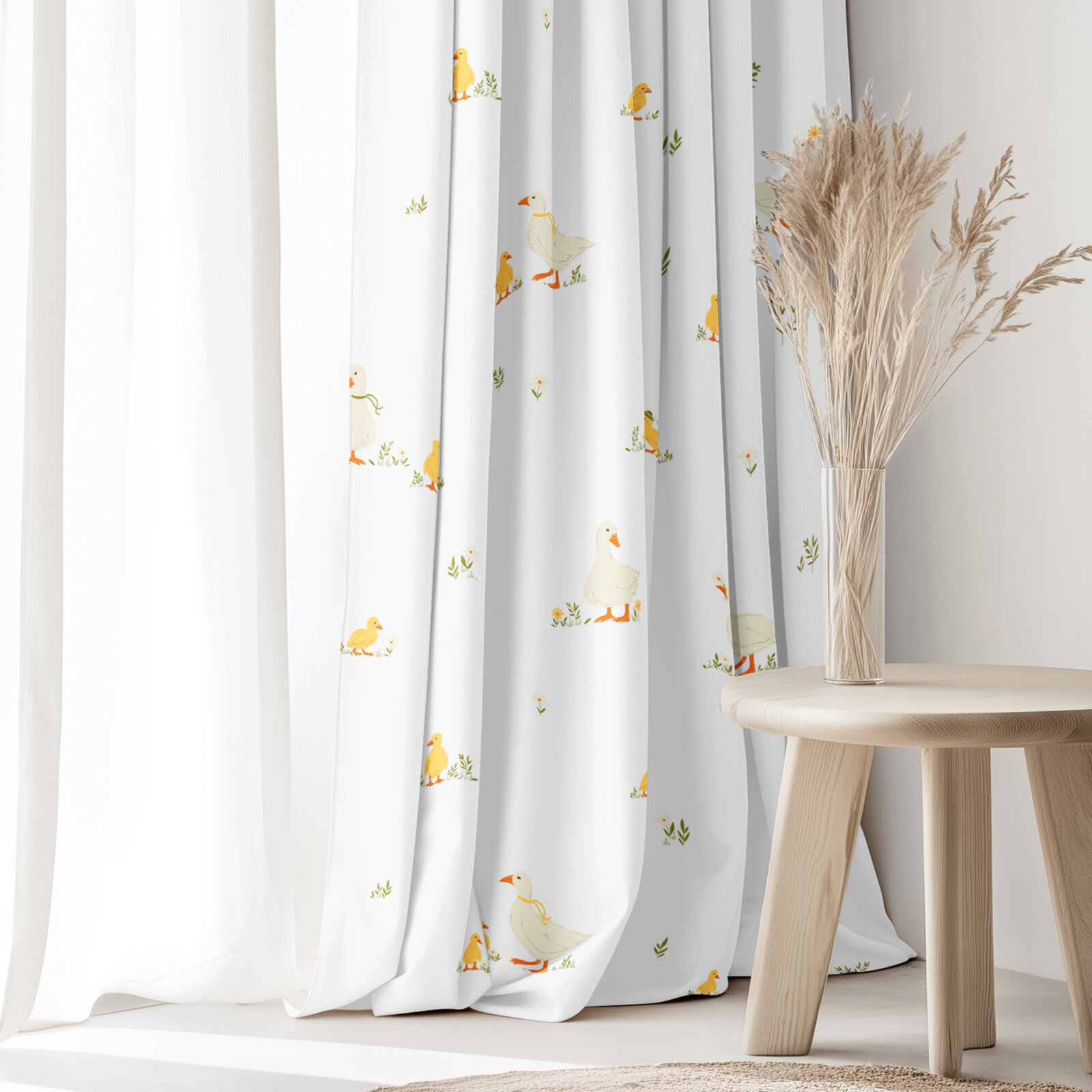 Ostern Vorhang aus Baumwolle - Enten