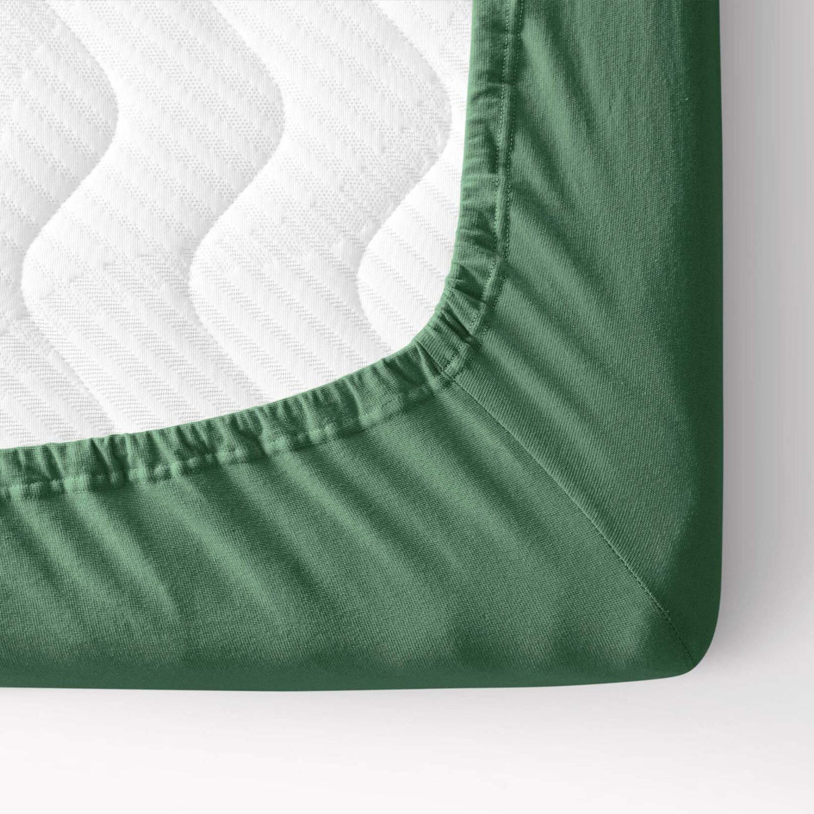 Bettlaken Jersey mit Gummiband - dunkelgrün