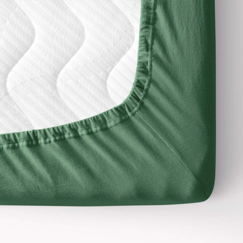 Bettlaken Jersey mit Gummiband - dunkelgrün