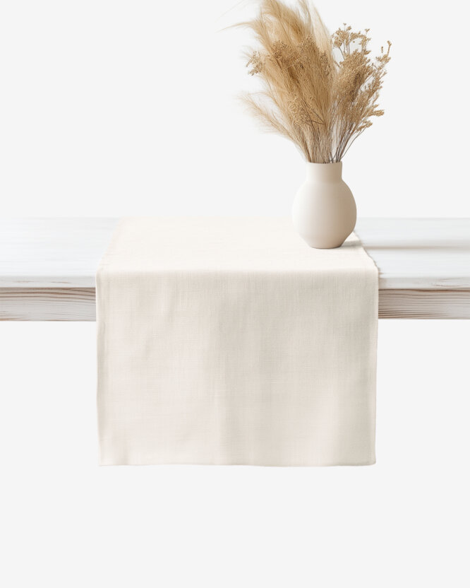 Tischläufer aus Leinenmischung - elfenbein