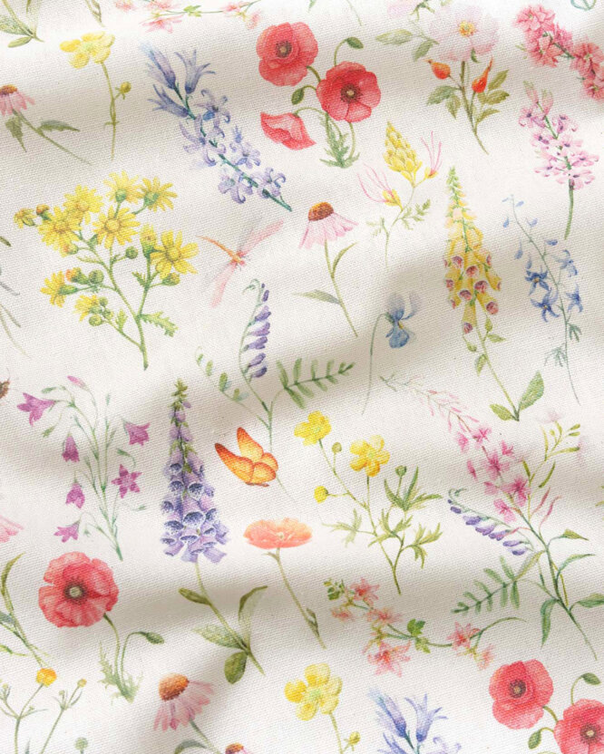 Dekorativer Stoff Valencia - Blühende Wiese