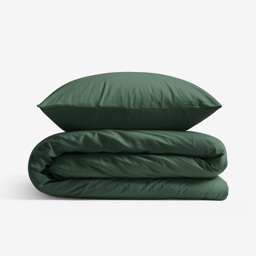 Bettwäsche aus Baumwolle - dunkelgrün