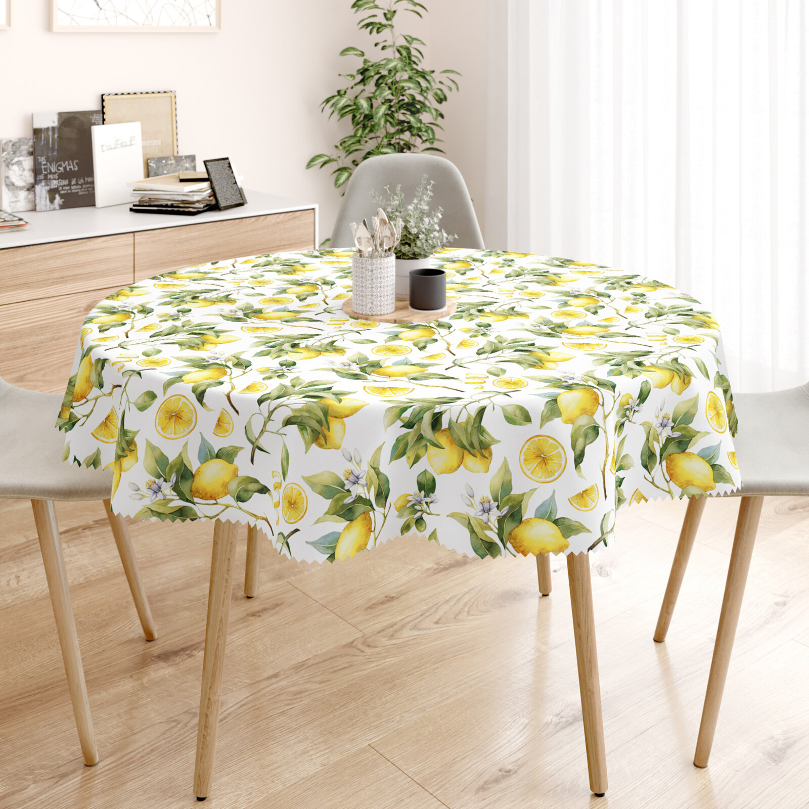 Runde Tischdecke Teflon - Zitronen