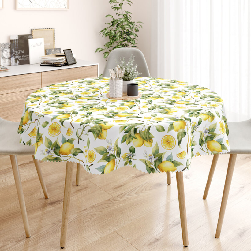 Runde Tischdecke Teflon - Zitronen