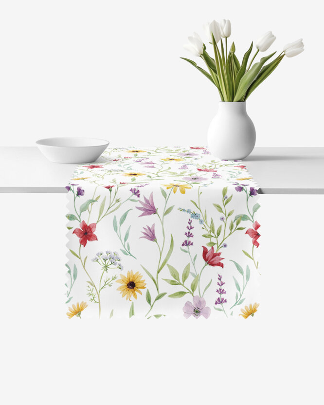 Teflon - Tischläufer - bunte Frühlingsblumen