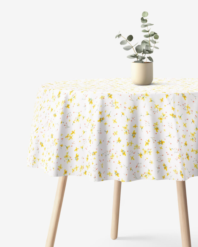 Runde Tischdecke Valencia - Blüten der Narzissen