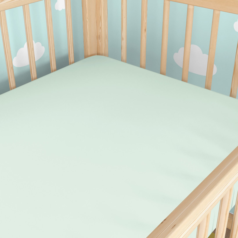 Spannbetttuch aus Baumwolle für Babybetten - hellmint