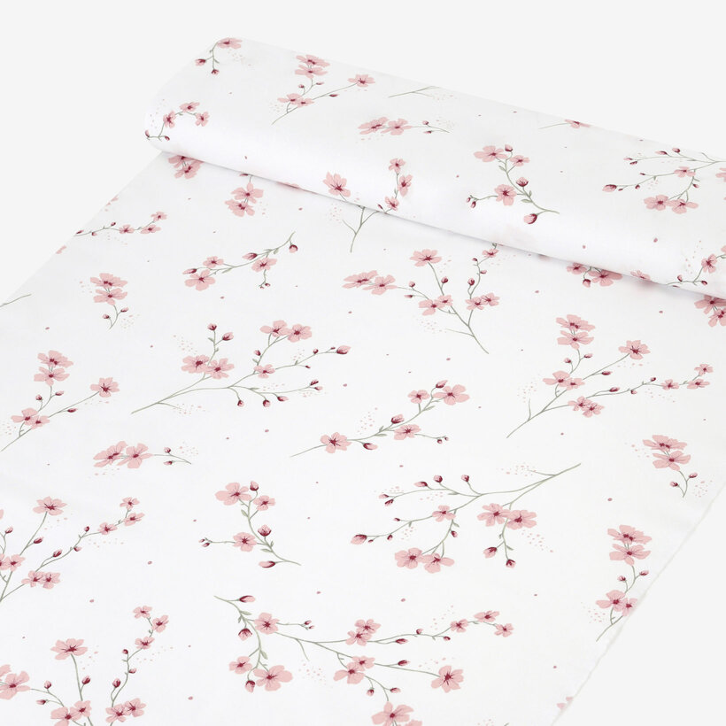 Baumwollstoff - Blühende Sakura-Kirschbäume