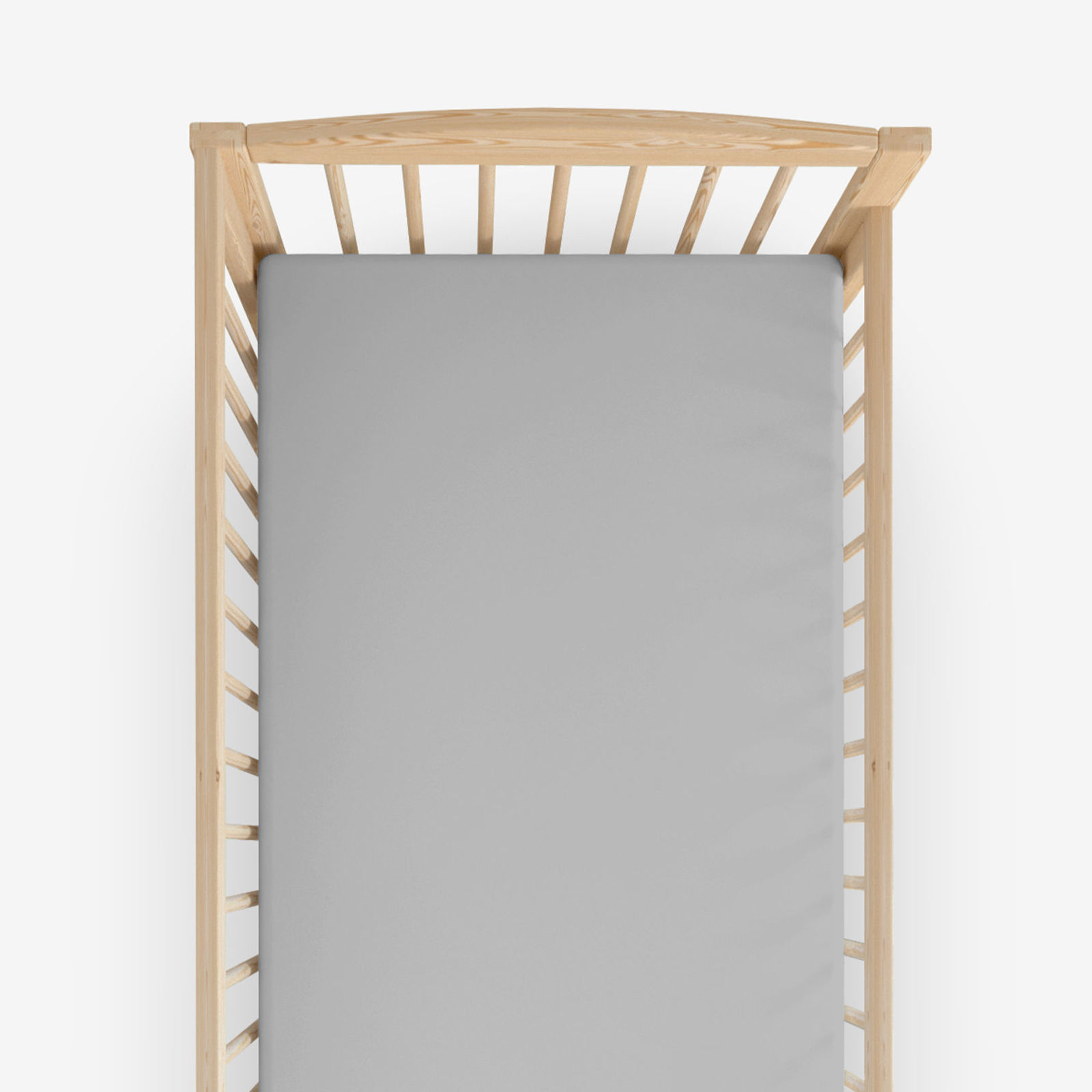 Spannbetttuch aus Baumwolle für Babybetten - grau