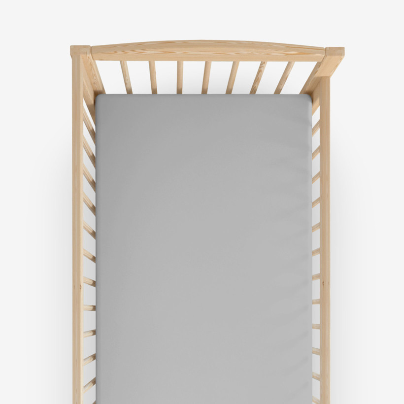 Spannbetttuch aus Baumwolle für Babybetten - grau