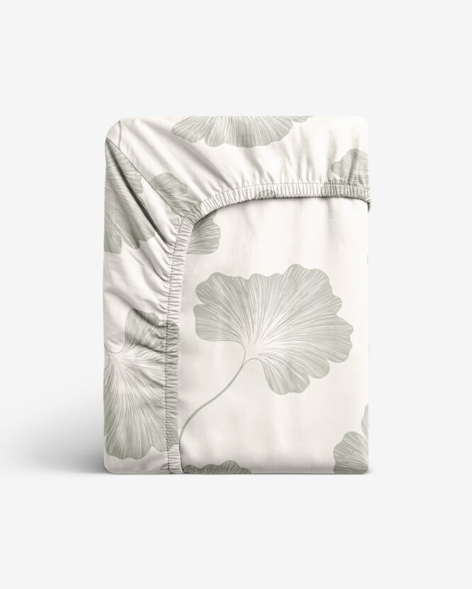 Spannbettlaken aus Baumwolle - Ginkgoblätter