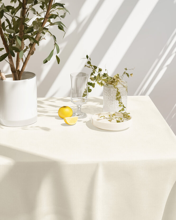 Eckige Tischdecke Malaga - creme