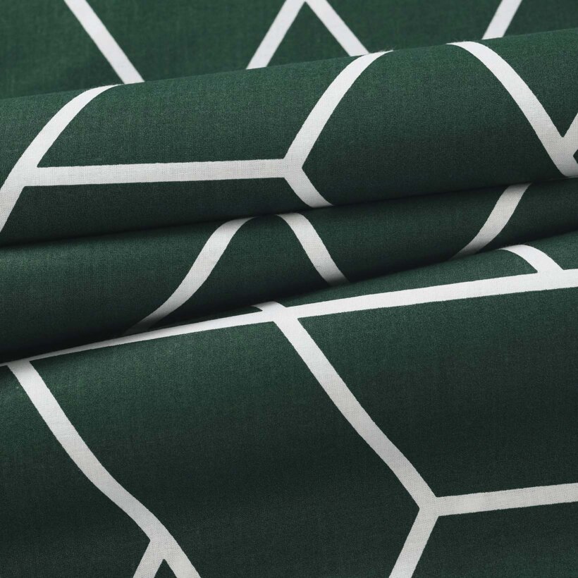 Baumwollstoff - Mosaik auf Dunkelgrün
