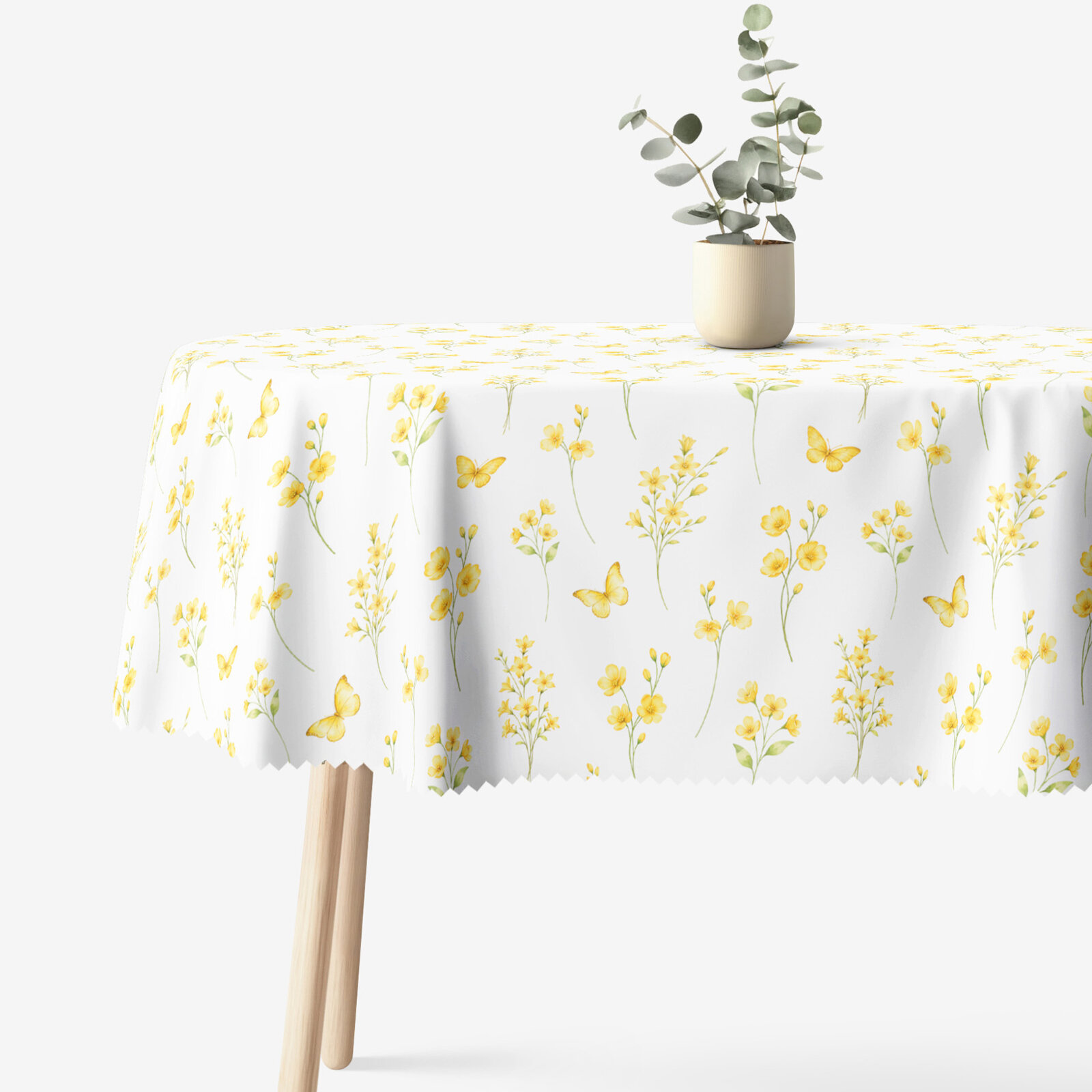 Ovale Tischdecke Teflon - Gelbe Wiese