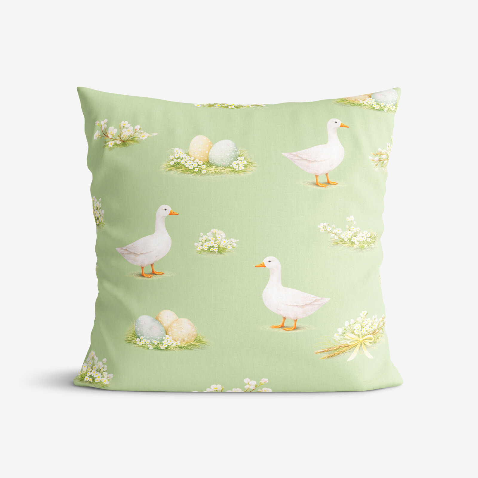 Ostern Dekorativer Kissenbezug - Gänse und Ostereier