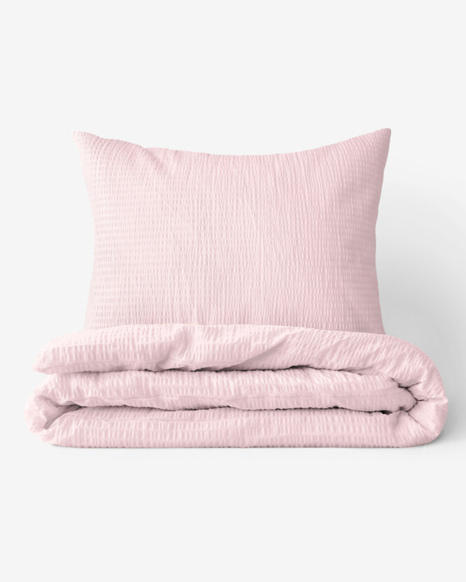 Seersucker Bettwäsche - puderrosa