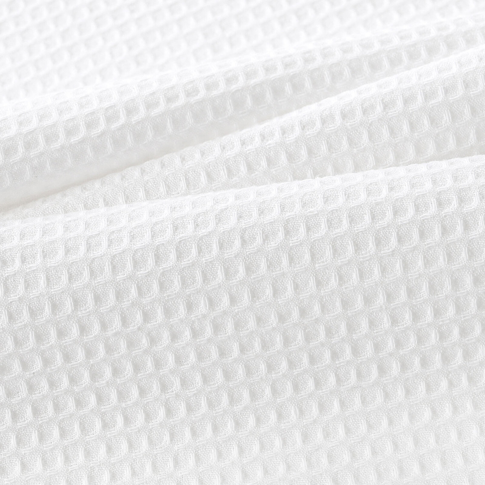 Waffel-Geschirrtuch mit Stickerei - Vergissmeinnicht auf Weiß