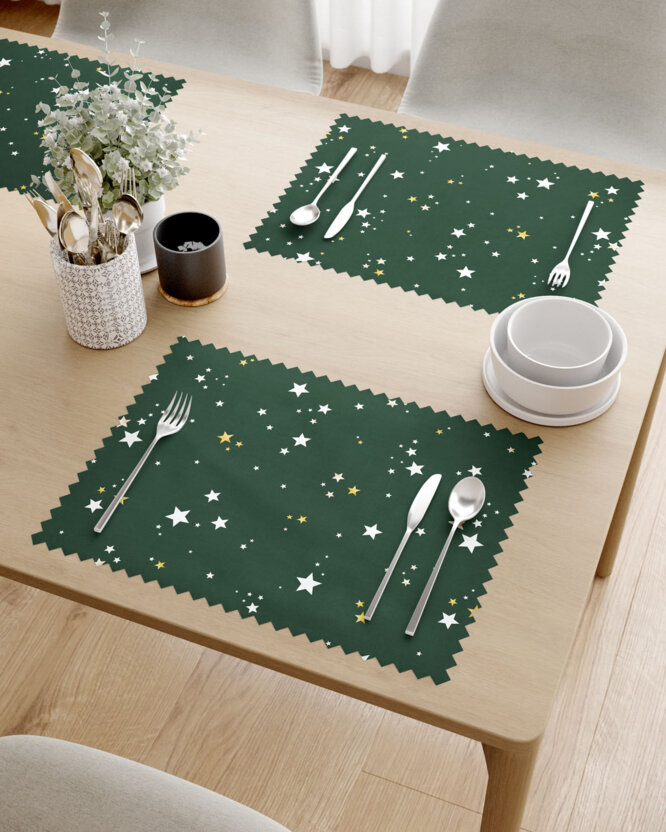 Weihnachtliches Teflon-Tischset - Sterne auf Grün - 2 Stück