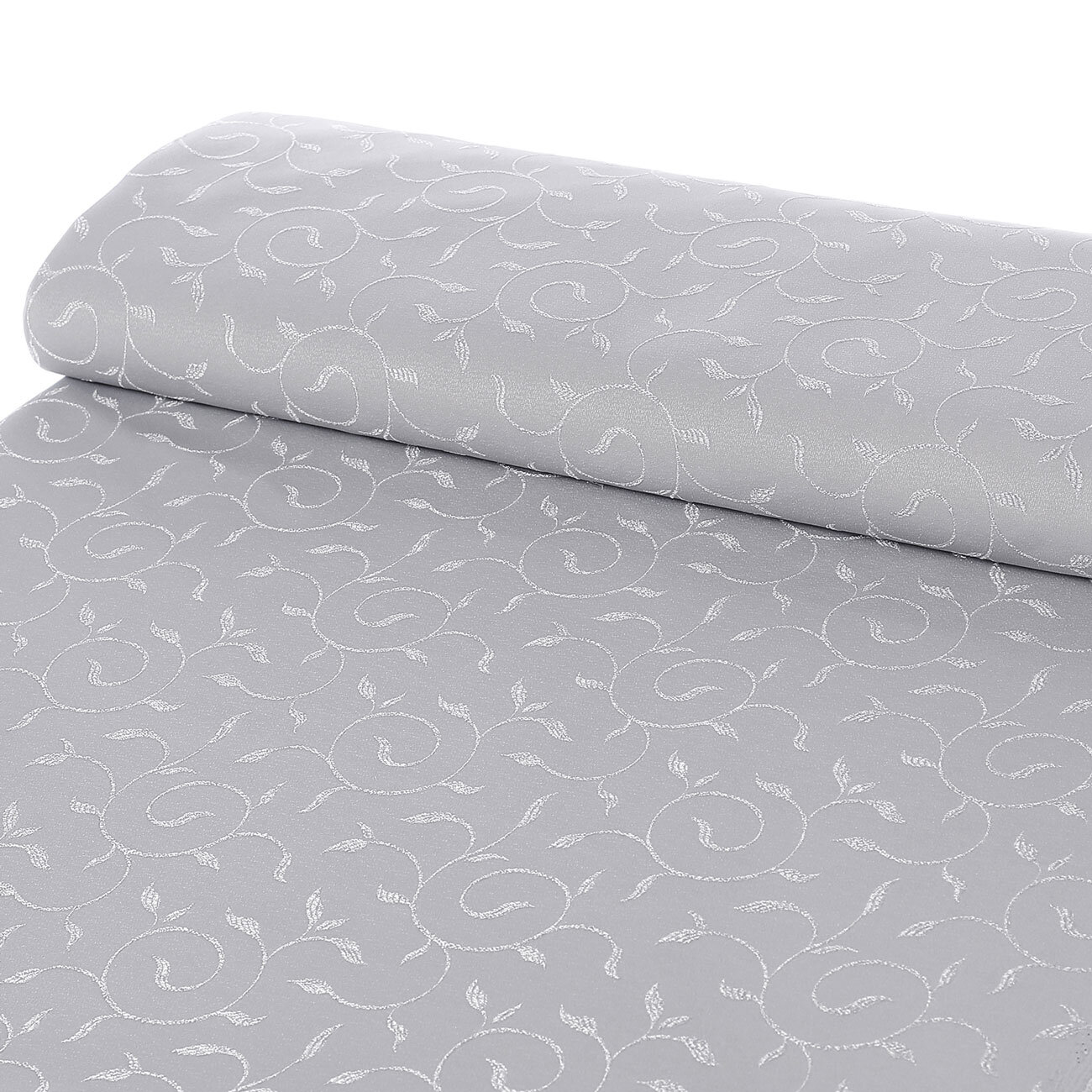 Teflonstoff für Tischdecken – grau mit großen Ornamenten