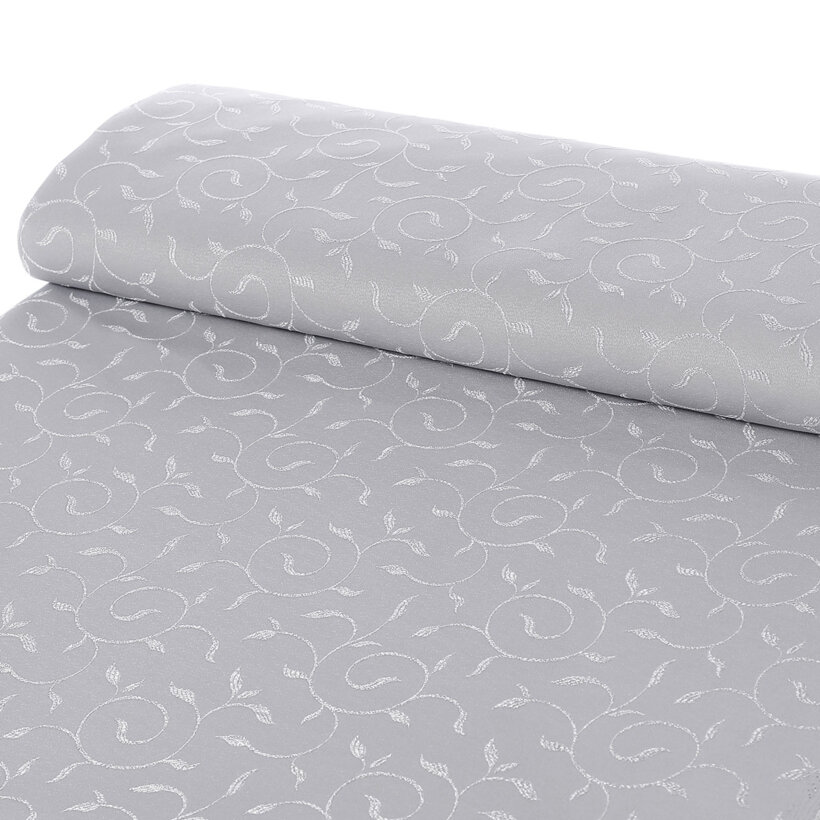 Teflonstoff für Tischdecken – grau mit großen Ornamenten